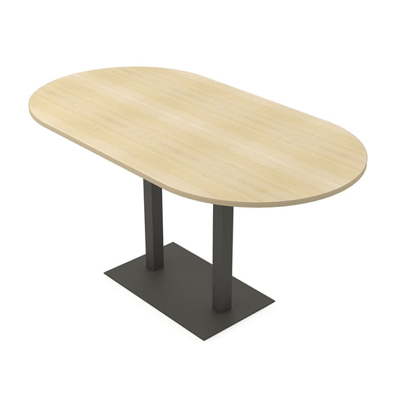 Racetrack Bistro Height Meeting Table T-Shaped Metal Base 46x84 Bar Table