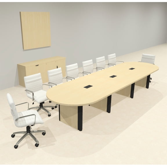 Racetrack Cable Management 14' Feet Conference Table, #OF-CON-CRP18