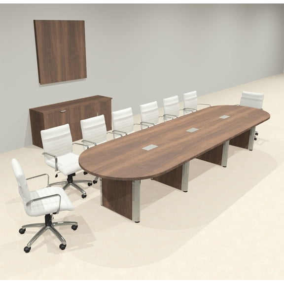 Racetrack Cable Management 14' Feet Conference Table, #OF-CON-CRP20