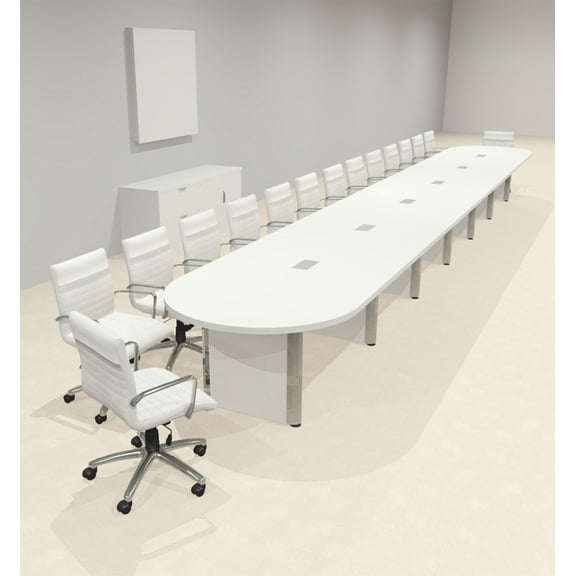 Racetrack Cable Management 28' Feet Conference Table, #OF-CON-CRP73