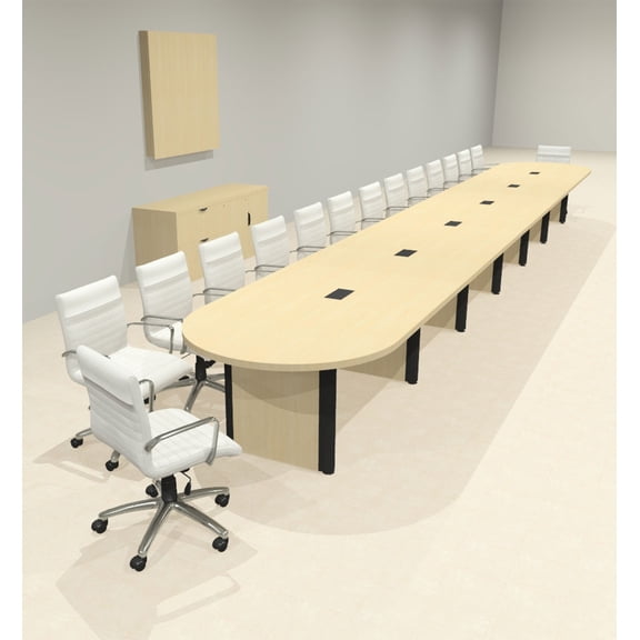 Racetrack Cable Management 28' Feet Conference Table, #OF-CON-CRP74