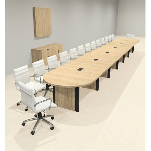 Racetrack Cable Management 28' Feet Conference Table, #OF-CON-CRP75