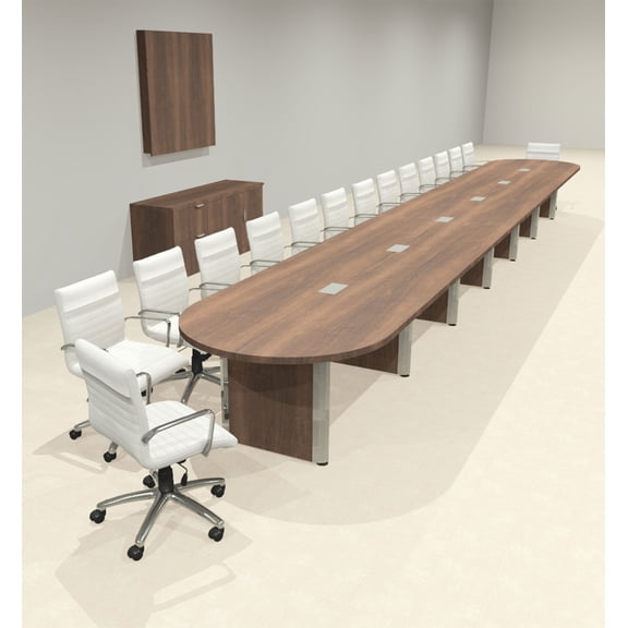 Racetrack Cable Management 28' Feet Conference Table, #OF-CON-CRP76