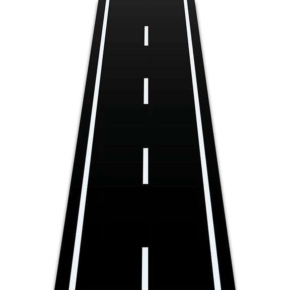 Racetrack Floor Running Black Racer Party Decoration Mat Road Table Runner Long Racetrack Tablecloth Drag for Party(Simple Style,66 ft X 2 ft)