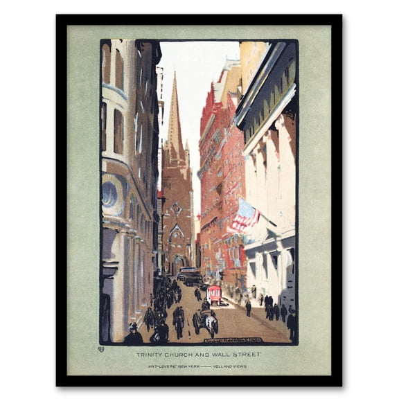 Rachael R Elmer Trinity Church and Wall Street Framed Wall Art Picture Print A3