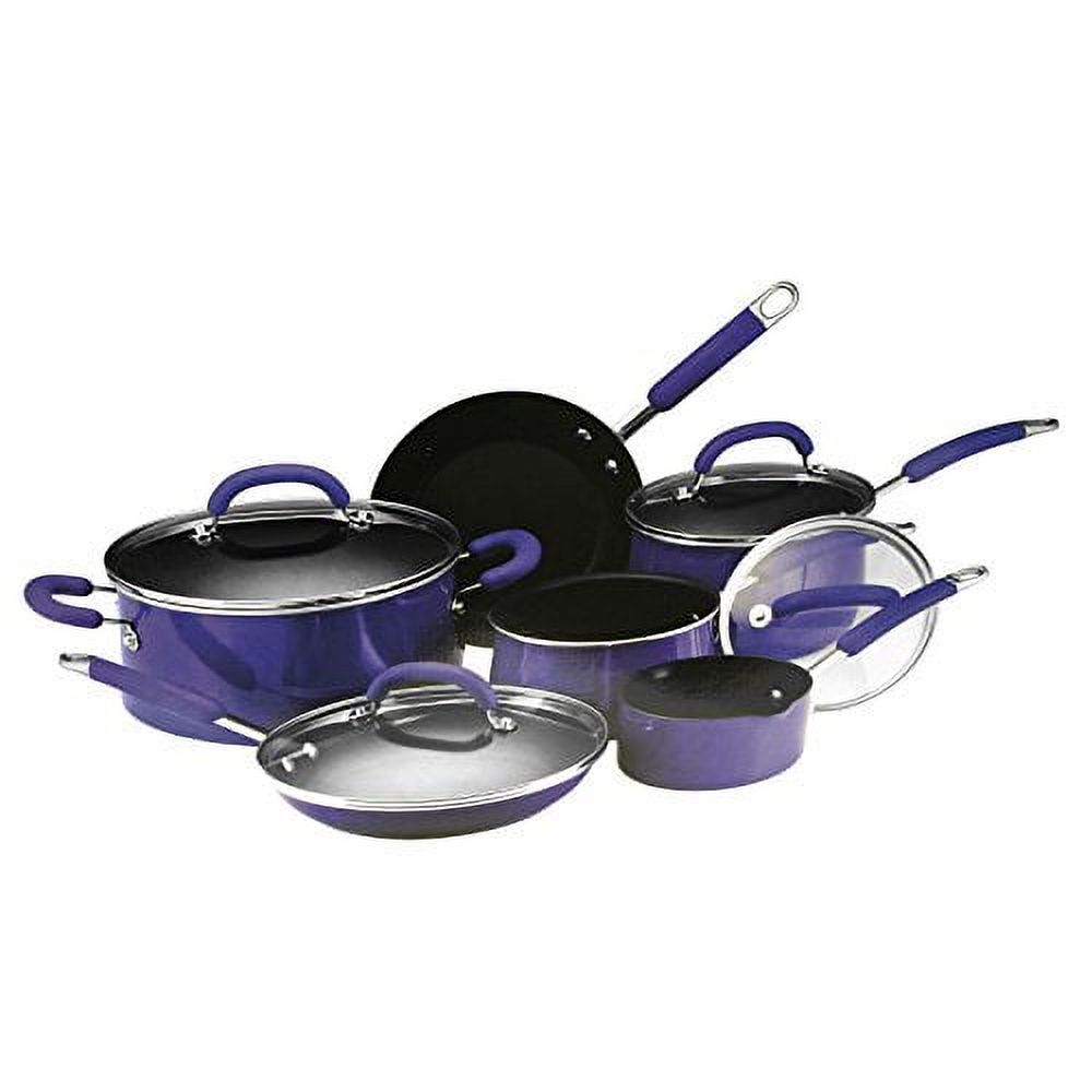 Rachael Ray 10 Piece Porcelain Enamel Cookware SetBlue