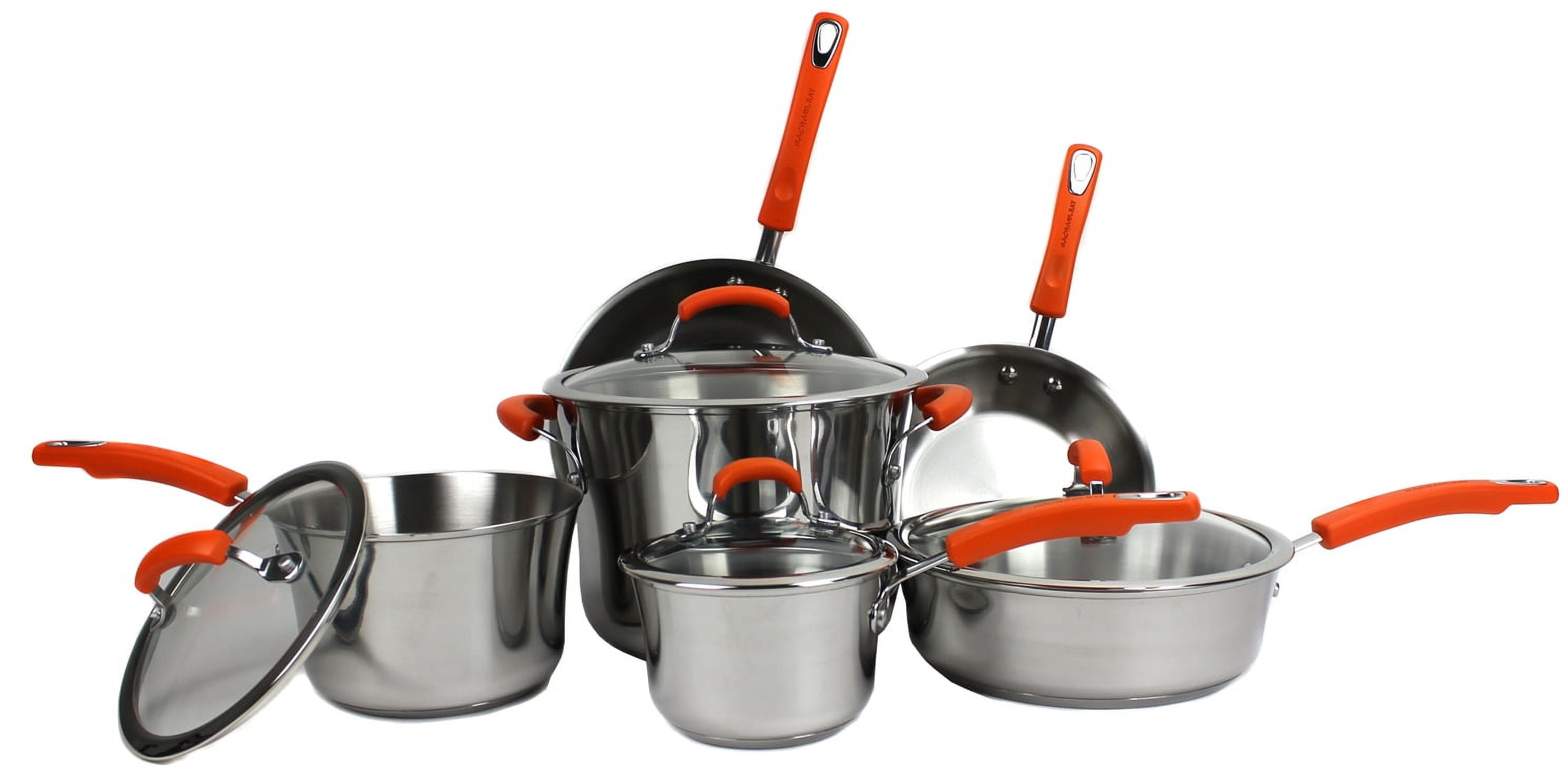 https://i5.walmartimages.com/seo/Rachael-Ray-10-Piece-Stainless-Steel-Cookware-Set-Silver-with-Orange-Handles_4847f577-387f-4678-9c83-46d20b7eb40f.9a713f941545807846c35d5bebd3043a.jpeg