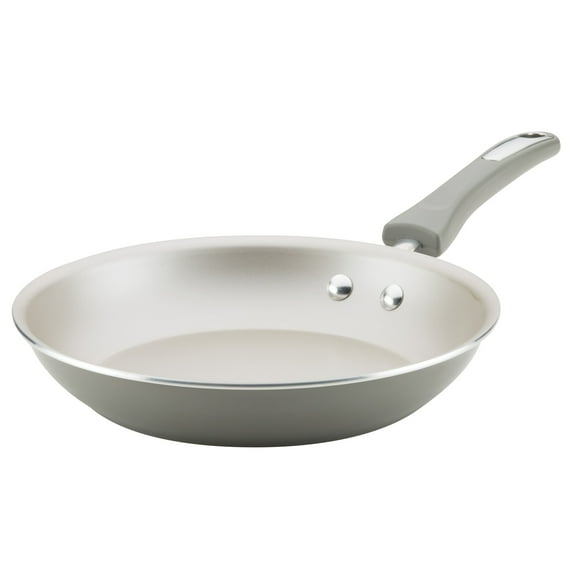 Rachael Ray 10 inch Get Cooking Aluminum Nonstick Deep Frying Pan/Fry Pan/Skillet, Gray