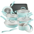 thumbnail image 1 of Rachael Ray 13 Pc Create Delicious Aluminum Nonstick Cookware Set, Light Blue Shimmer, 1 of 12