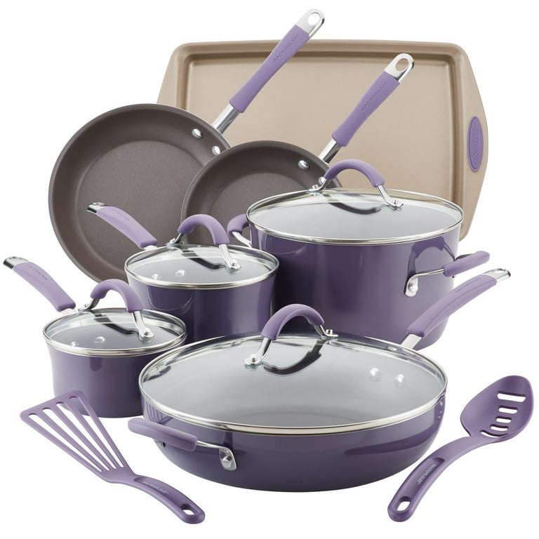 Best Buy: Rachael Ray Cucina 2-Piece Skillet Set Lavender Purple 16786