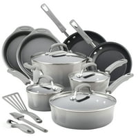 Deals on Rachael Ray 15-Piece Hard Enamel Aluminum Nonstick Cookware Set