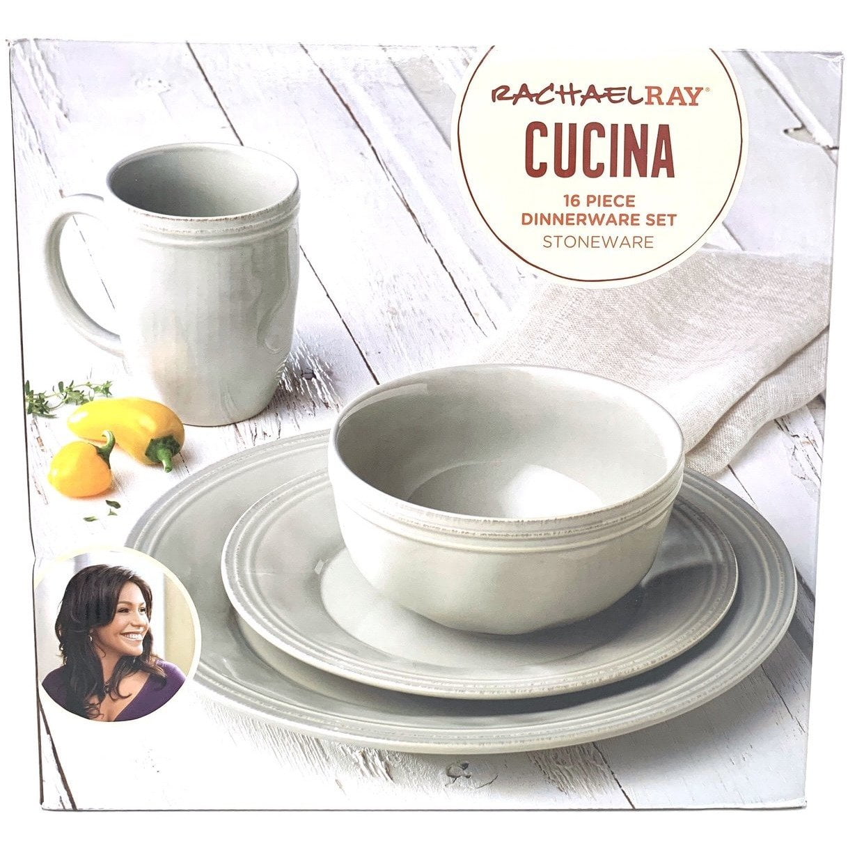 Rachael Ray(レイチェル・レイ)食器16 peas Amazon.com | Rachael Ray Cucina Dinnerware 16-Piece Stoneware