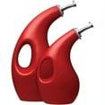 thumbnail image 1 of Rachael Ray 2-Piece Ceramic EVOO Oil and Vinegar Bottle Set, Red, 1 of 3