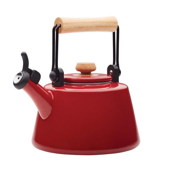Rachael Ray 2-Quart Enamel on Steel Whistling Teakettle, Red Shimmer