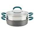 thumbnail image 1 of Rachael Ray 3 Qt Create Delicious Hard Anodized Aluminum Nonstick Steamer Set, Gray, 1 of 4