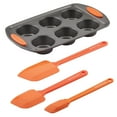 thumbnail image 1 of Rachael Ray 4 Piece Yum-o! Bakeware Oven Lovin' Nonstick Muffin and Cupcake Making Set, Orange, 1 of 12