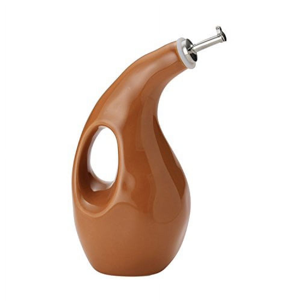 Rachael Ray 51978 Cucina Ceramics EVOO Olive Oil Bottle Dispenser with Spout - 24 Ounce,Orange