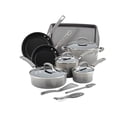 thumbnail image 1 of Rachael Ray Brights 14 Piece Nonstick Cookware Pots and Pans Set, Sea Salt Gray, 1 of 9