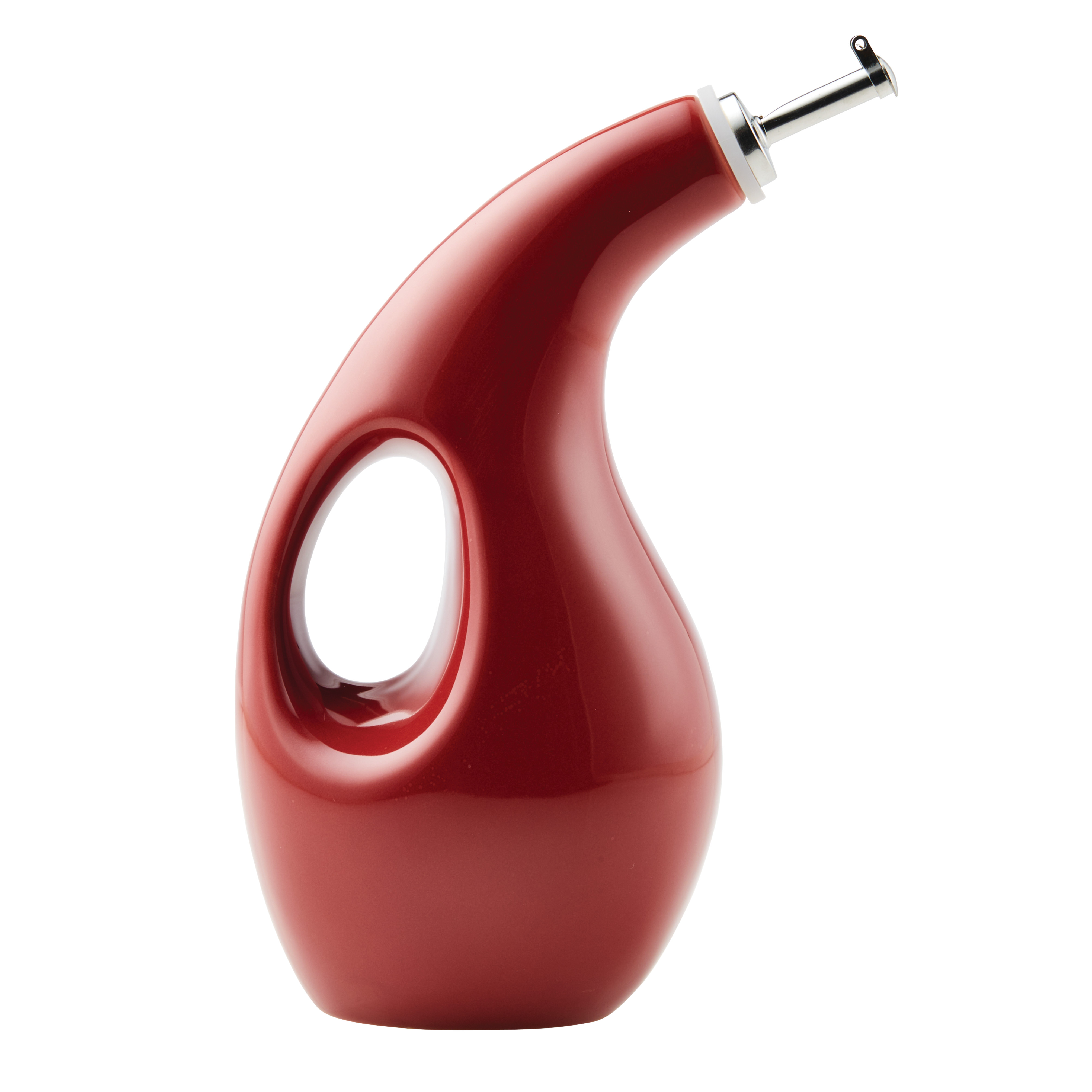 Rachael Ray Ceramic EVOO Oil and Vinegar Dispensing Bottle, 24-Ounce, Cranberry Red - image 1 of 7
