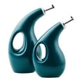 thumbnail image 1 of Rachael Ray Ceramic EVOO Oil and Vinegar Dispensing Bottle Set, 2-Piece, Teal, 1 of 7