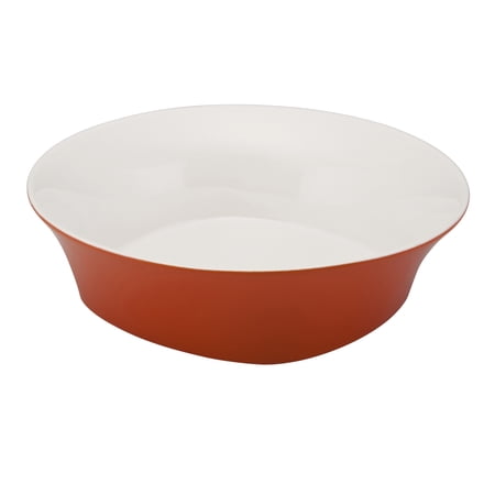 Rachael Ray Ceramic Round and Square Serving Bowl, Orange
