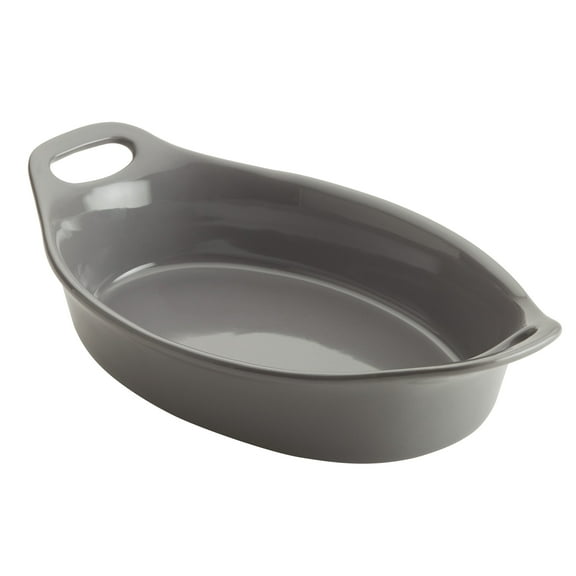 Rachael Ray Ceramics 1.5 Quart Oval Baker, Gray