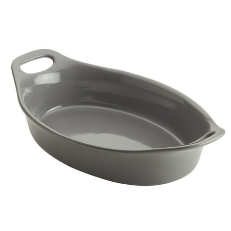 Rachael Ray - 1.5-Quart Oval Ceramics Baker - Gray