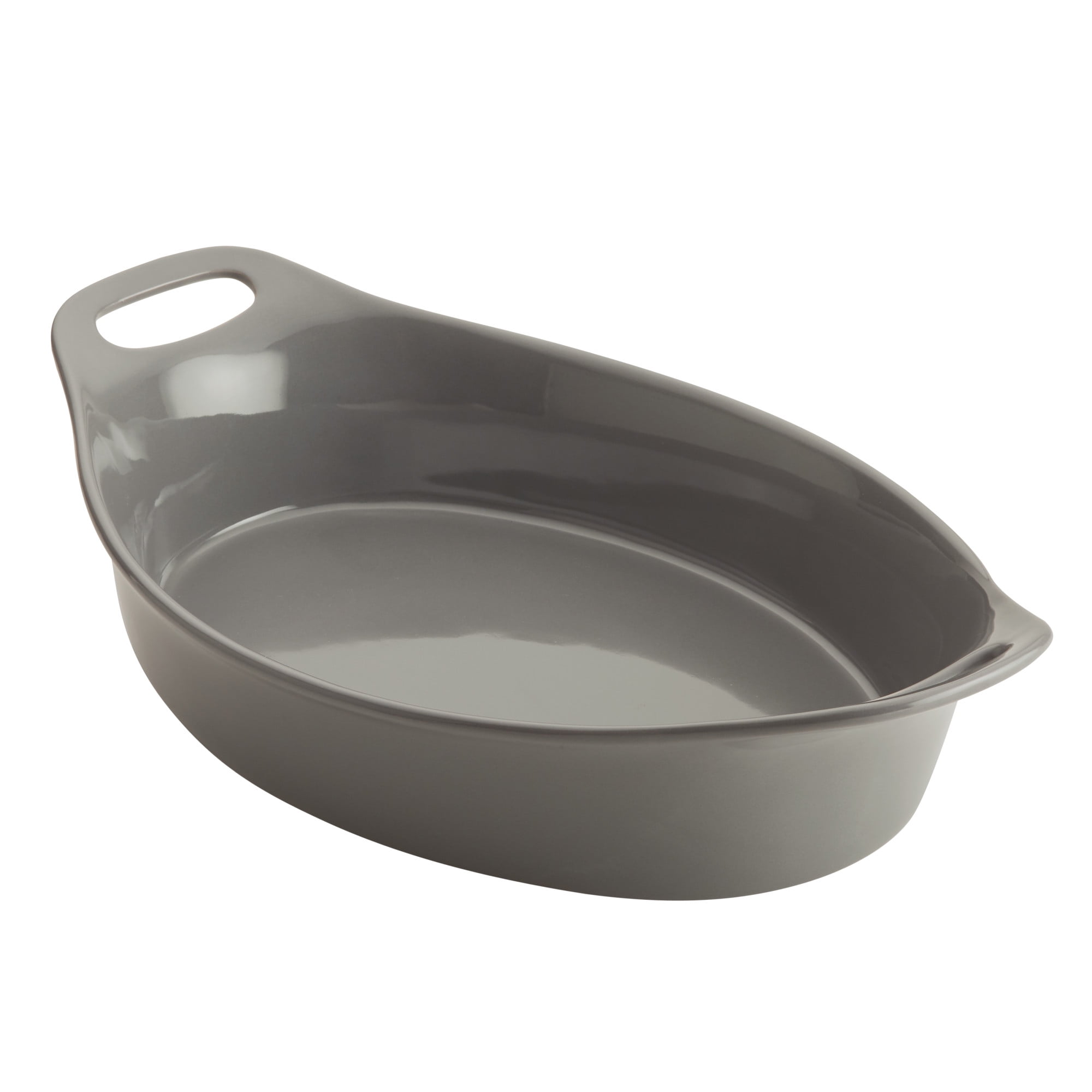 Gray Ceramic 2.5-Qt. Oval Baker with Handles