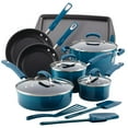 thumbnail image 1 of Rachael Ray Classic Bright's Hard Enamel Non-stick Cookware Set, 14-Pieces, Marine Blue, 1 of 3