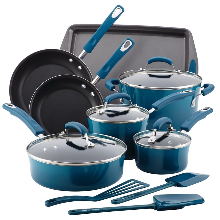 Rachael Ray 14-Piece Non-stick Cookware Set, Classic Bright's Hard