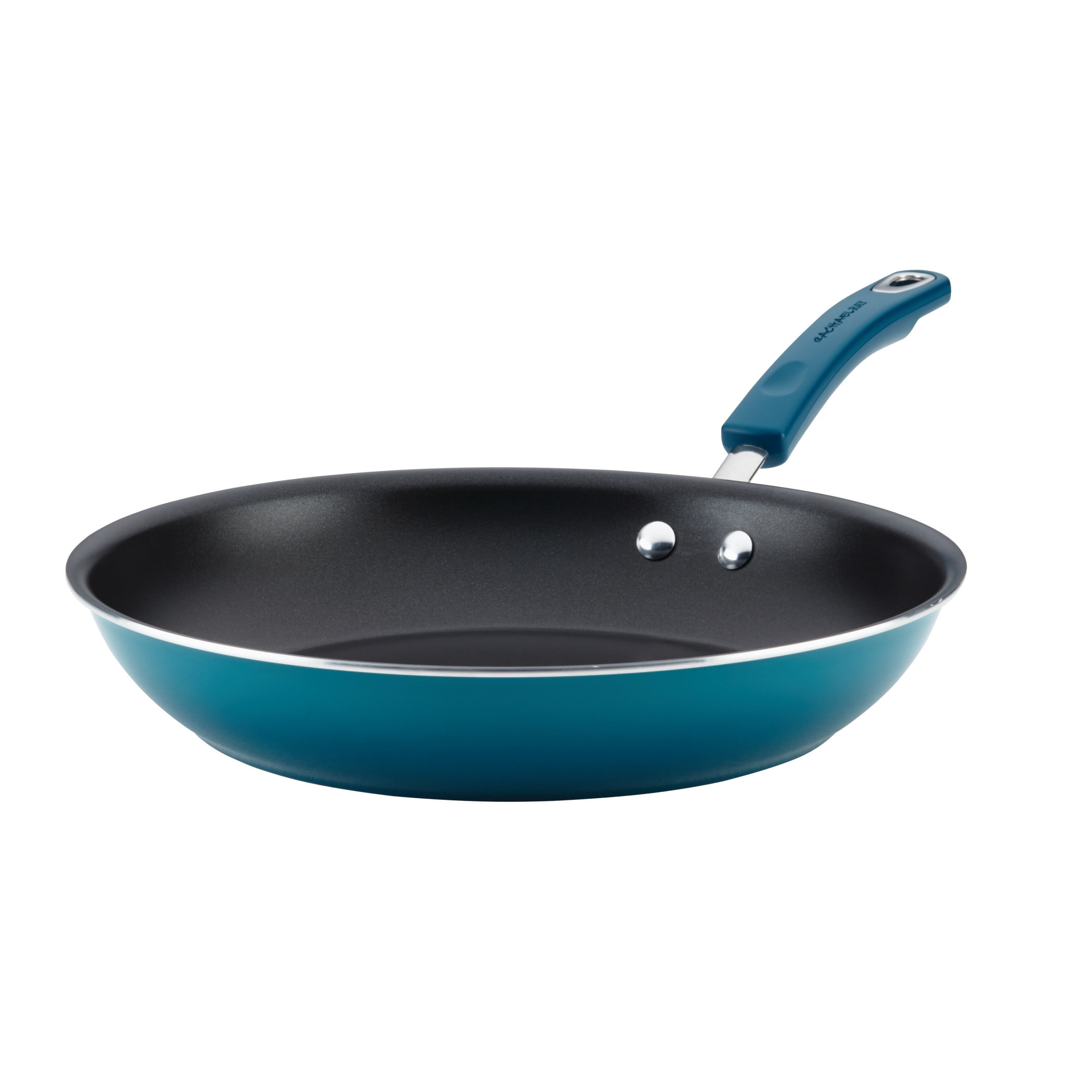 Rachael Ray Classic Brights 12.5 inch Hard Enamel Aluminum Nonstick Frying Pan, Marine Blue