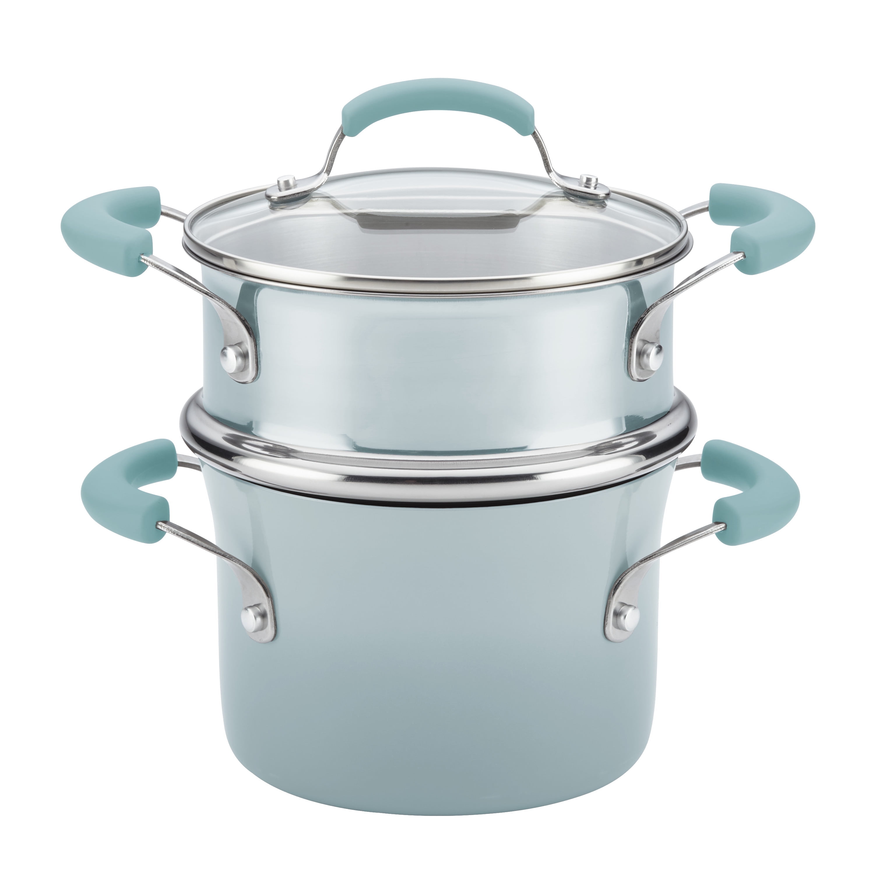 Rachael Ray Classic Brights Hard Enamel Nonstick Covered Steamer Set - Thumbnail 2
