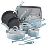 Rachael Ray 14-Piece Nonstick Cookware Set, Porcelain Aluminum Pots and ...