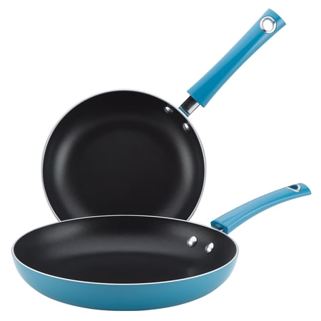 Rachael Ray Collection Porcelain Enamel Non-stick Skillet Set, Twin Pack, Turquoise