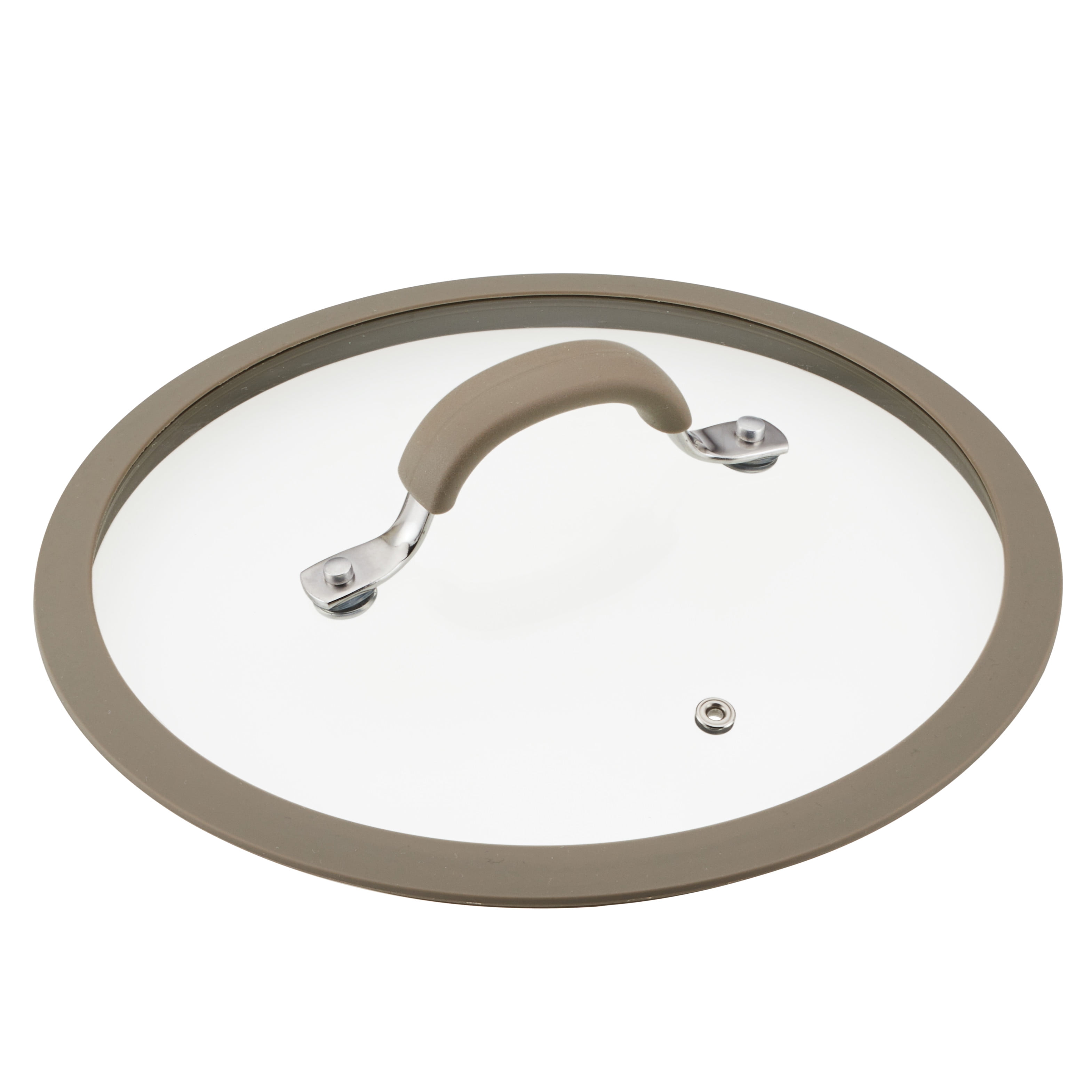 Rachael Ray Cook + Create 10 inch Silicone Rimmed Glass Lid, Taupe