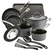 Rachael Ray Cook + Create 11 Piece Hard Anodized Nonstick Cookware Set, Black
