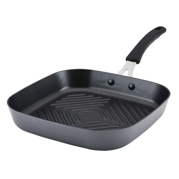 Rachael Ray Cook + Create 11 inch Hard Anodized Nonstick Deep Grill Pan, Black