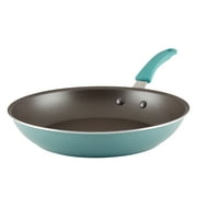 Rachael Ray Cook + Create 12.5 inch Aluminum Nonstick Frying Pan, Agave Blue