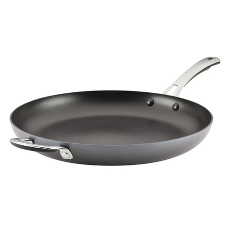 Rachael Ray Cook + Create 14" Nonstick Frying Pan with Helper Handle, Black