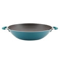 thumbnail image 1 of Rachael Ray Cook + Create 14 inch Aluminum Nonstick Wok with Side Handles, Agave Blue, 1 of 8