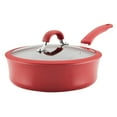 thumbnail image 1 of Rachael Ray Cook + Create 3 Quart Aluminum Nonstick Saute Pan with Lid, Red, 1 of 11