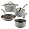 thumbnail image 1 of Rachael Ray Cook + Create 6 Pc Aluminum Nonstick Cookware Set, Gray, 1 of 6