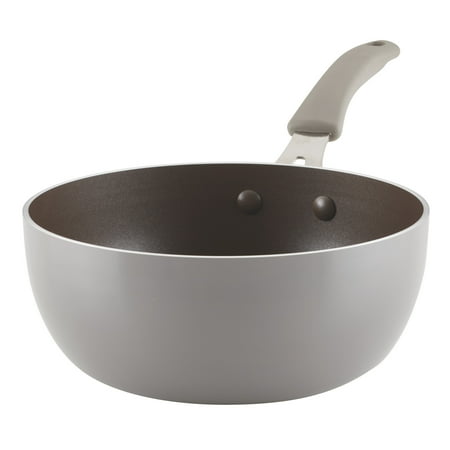 Rachael Ray Cook + Create Aluminum Nonstick Saucier Pan, 3 Quart, Gray