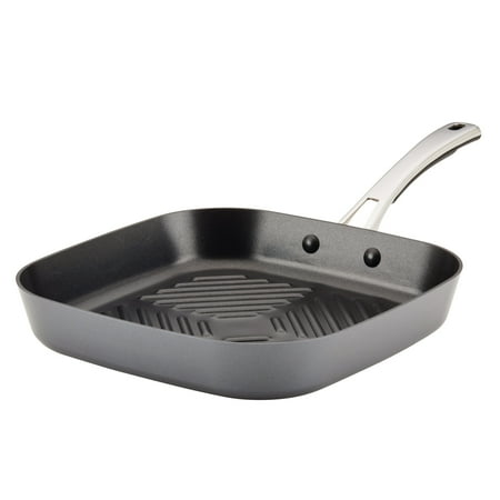 Rachael Ray Cook + Create Hard Anodized Nonstick Deep Grill Pan, 11 inch, Black