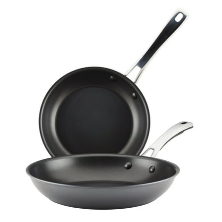 Rachael Ray Cook + Create Hard Anodized Nonstick Frying Pan Set, 2 Piece, Black