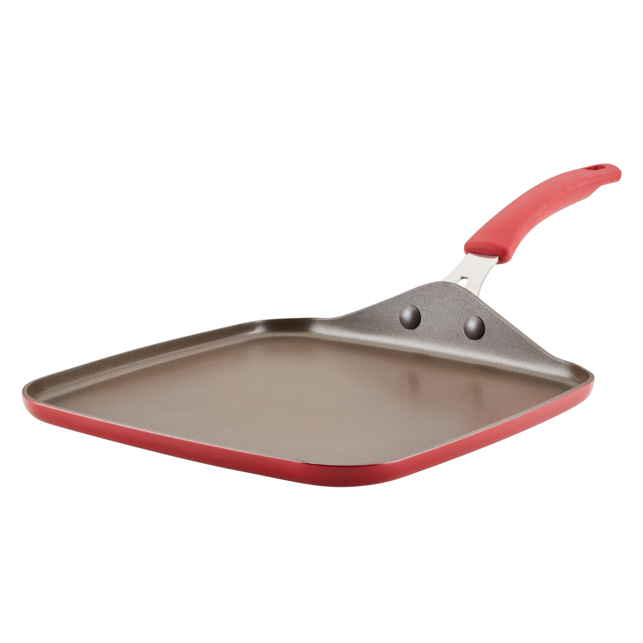 Rachael Ray Cook + Create Nonstick Aluminum Square Stovetop Griddle Pan, 11  inch, Gray 