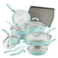 thumbnail image 1 of Rachael Ray Create 13 Piece Delicious Aluminum Nonstick Pots and Pans, Light Blue, 1 of 10