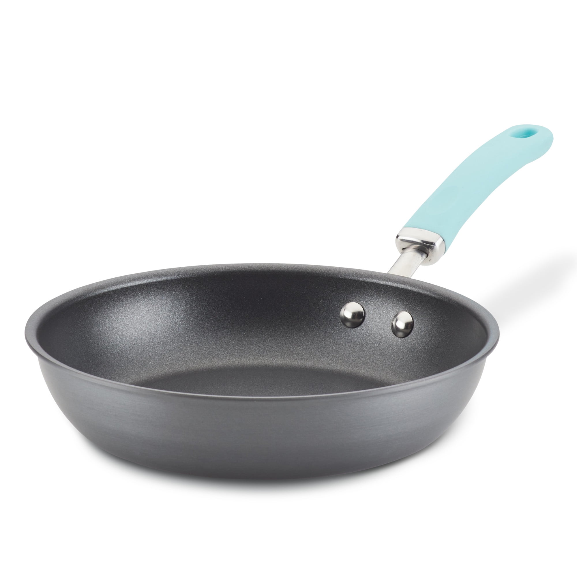 Rachael Ray Create Delicious 10.25" Nonstick Deep Frying Pan, Light Blue Handle