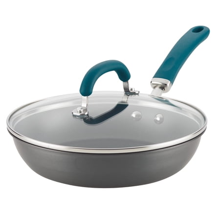 Rachael Ray 10.25" Create Delicious Hard Anodized Aluminum Nonstick Deep Frying Pan, Gray