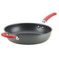 thumbnail image 1 of Rachael Ray 12.5" Create Delicious Hard-Anodized Aluminum Nonstick Deep Frying Pan, Red Handle, 1 of 6